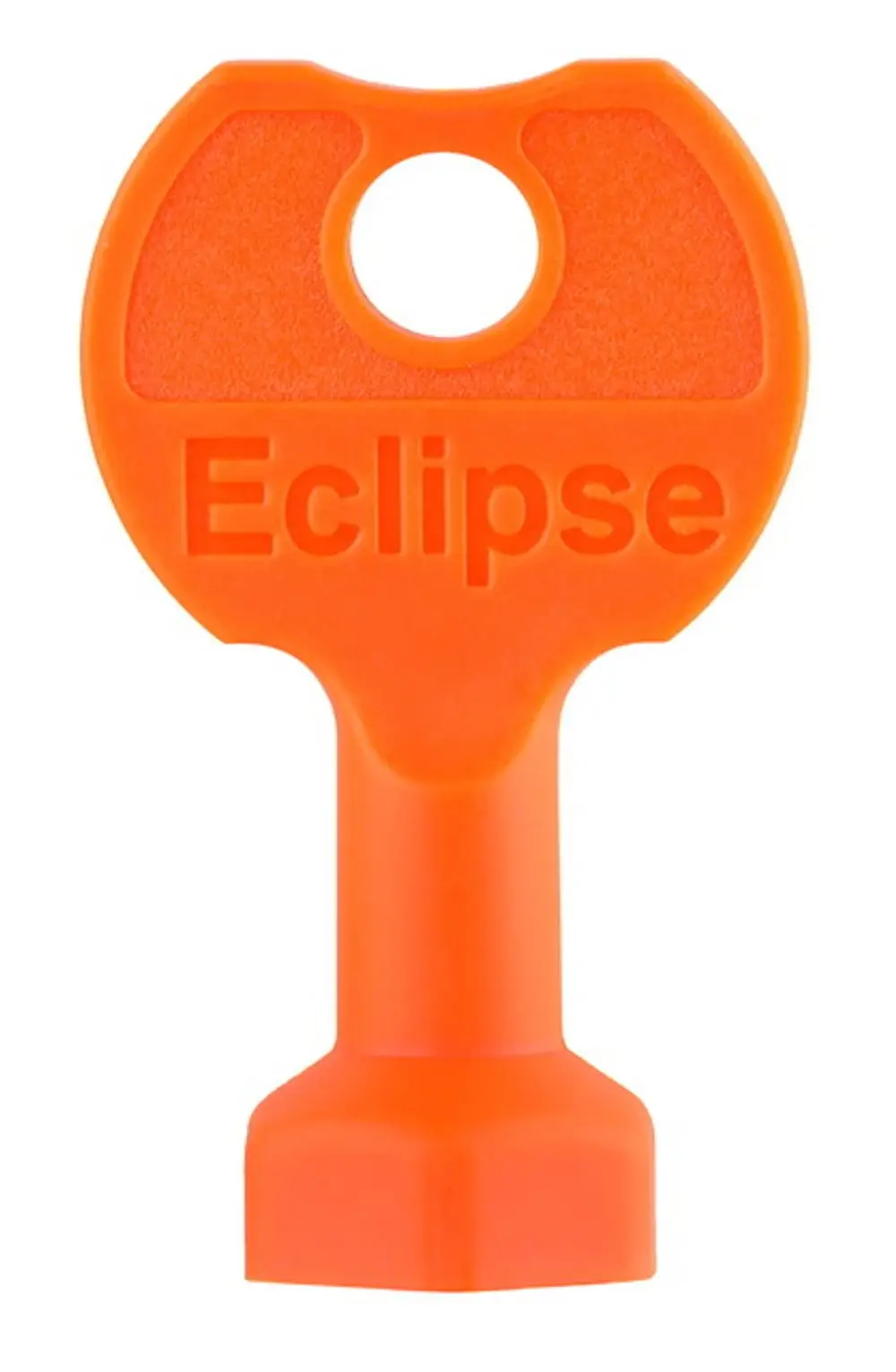 Einstellschlüssel in leuchtendem Orange, gefertigt von IMI Hydronic Engineering, mit markanter Form und einer zentralen Öffnung.
